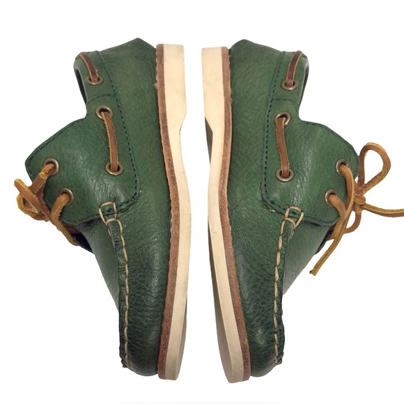 Frye Toddler Boy Green Sully Leather Boat Shoes - Picture 4 of 7